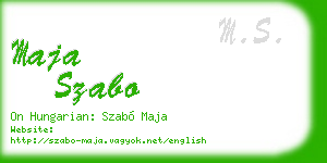 maja szabo business card