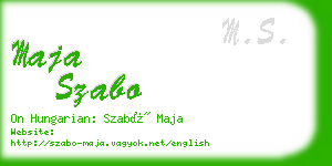 maja szabo business card